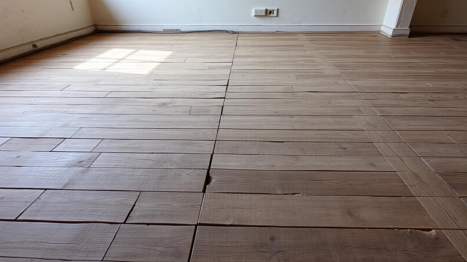 Vloer voor en na renovatie — voor
